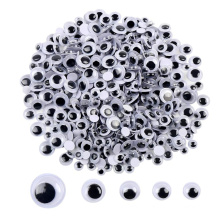 YM 500 Pieces 6mm -12mm Black Wiggle Googly Eyes with Self-Adhesive